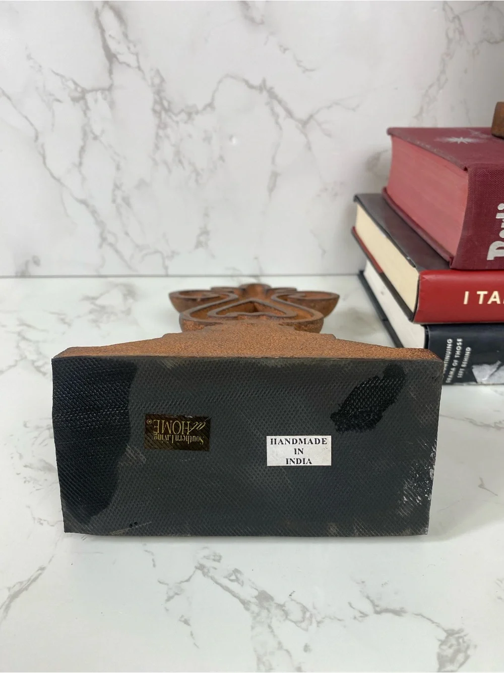Southern Living At Home Rustic Brown Fleur-de-Lis Bookends vintage cast iron